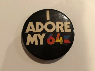 I Adore My 64 Promotional Pin Vintage Authentic Atari Commodore C64 80s Computer