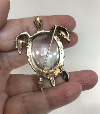 TRIFARI ALFRED PHILPPE STERLING JELLY BELLY TURTLE PIN 1940 ' S 4
