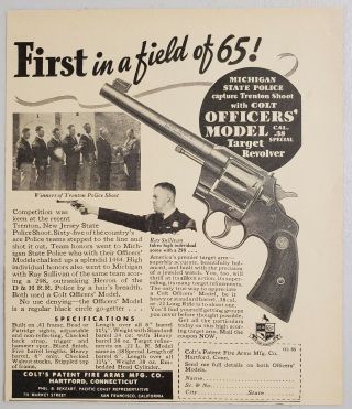 1936 Print Ad Colt Officers 