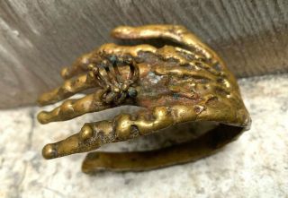 Pal Kepenyes Surrealist Bronze Hand Bracelet Brutalist Spratling Era