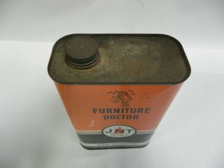 Vtg JNT Products Furniture Doctor Film Remover Promo Advertising Tin Can (A3) 2