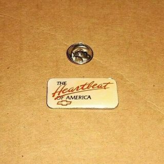 Vintage Chevy The Heartbeat Of America Hat Pin Herb Fishel Gm Racing Exec White