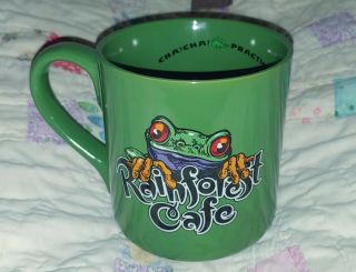Vtg 2000 Rainforest Cafe Coffee Mug Cup Green Cha Cha 16 - 18 Oz Practical Joker