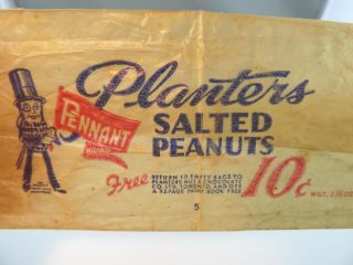 Planters Pennant Brand Salted Peanuts 10 Cents Bag - Rough