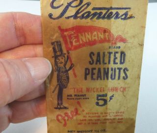 Planters Pennant Brand Salted Peanuts 5 Cents Bag - Smaller Size