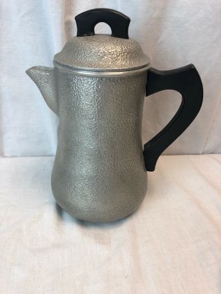 Vintage Century Silver Seal Hammered Aluminum Pitcher 8 Cup Coffee