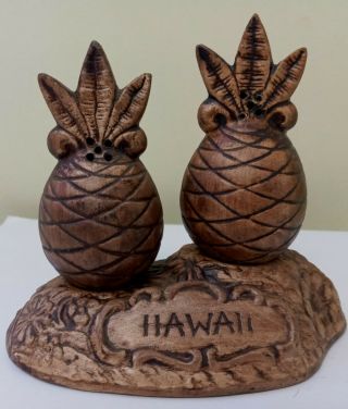 Vintage Treasure Craft Hawaii Pineapple Salt & Pepper Set