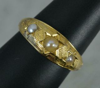 1864 Victorian 18 Carat Yellow Gold And Pearl Stack Ring