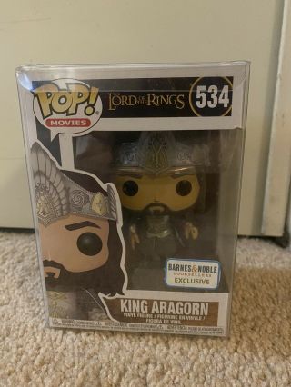 Funko Pop Movies Lord Of The Rings King Aragorn Barnes & Noble In Protector