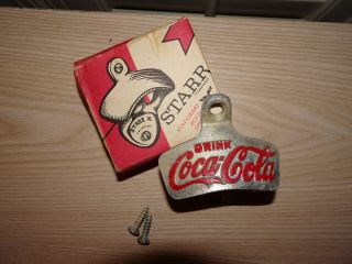 Vintage Coca - Cola Bottle Opener By Starr,  Wall Mount,  Nib