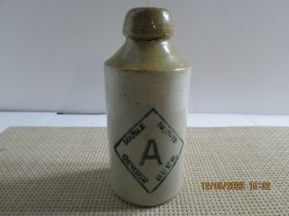 Vintage A Double Brewed Ginger Beer Stoneware Bottle