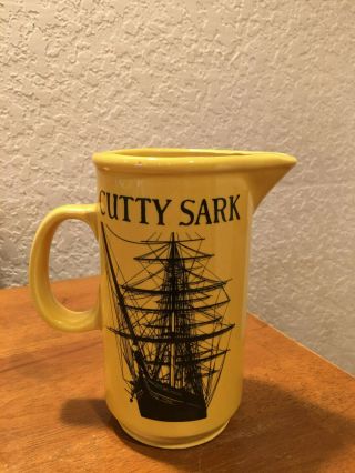Vintage Yellow Cutty Sark Scotch Whiskey Pitcher Advertisement Bar Pub Ship
