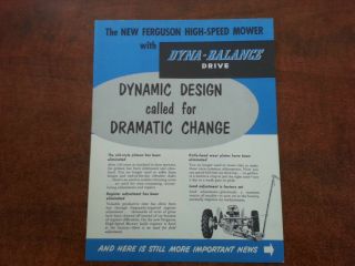Harry Ferguson Tractor Ferguson Dyna - Balance Mower Poster Brochure