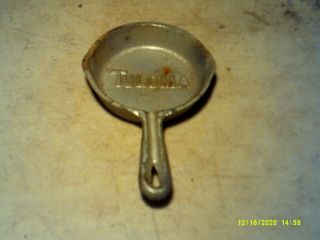 Cast Iron Mini Skillet Vintage Tuloma Rare Old Advertising 3 5/8 Inches