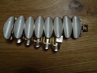 Vintage David Andersen Sterling Silver White Enamel Modernist Bracelet Norway