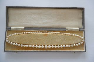 Vintage Graduated Cultured Pearl Necklace 9ct Gold Clasp - C1940 