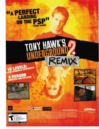 2005 Vintage Print Ad - Playstation Psp.  Tony Hawk 