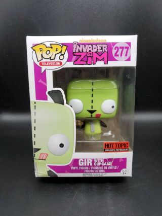 Funko Pop Invader Zim Gir With Cupcake 277 Hot Topic Exclusive Box Damage