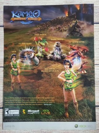 Kameo Elements Of Power Microsoft Xbox 360 2005 Promo Ad Art Print Poster Retro