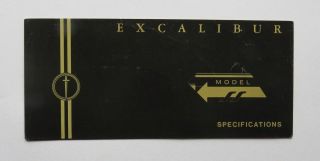 1973 Excalibur Model Ss Brochure Phaeton Roadster Vintage