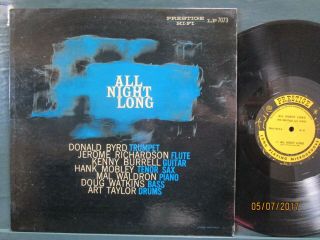 Byrd/ Burrell/ Mobley - All Night Long - Prestige D/g Rvg Mono 1957 Lp Ex,  /n/m
