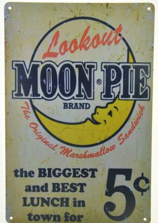 Moon Pie Marshmallow Sandwich Kitchen Cafe Diner Retro Metal Tin Sign 8x12 "