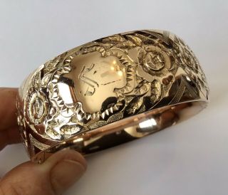 Vintage Victorian D.  I.  X.  12k Gold Filled Hinged Bracelet