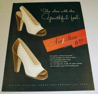1946 Print Ad Air Step Ladies Magic Sole Shoes Brown Shoe Co.  St Louis,  Mo