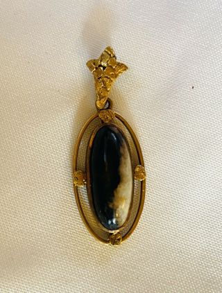 Early 1900 Alaskan 14k Gold Pendant Encrusted W/ Natural Gold Nuggets