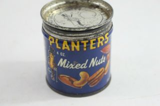 Vintage Mr.  Peanut Planters Mixed Nuts Empty Tin Can Advertising Kitchen - M68
