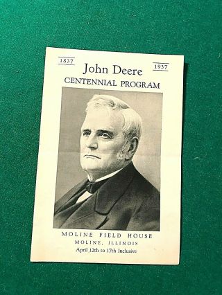 1937 John Deere Centennial Program,  Moline Field House,  April,  Inclusive