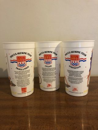 Mcdonalds 1988 U.  S.  Olympic Team Cups.  Complete Set Or 6 2