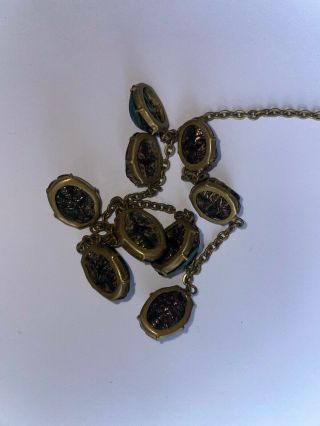 ANTIQUE VICTORIAN EGYPTIAN REVIVAL NINE SCARAB BEETLE NECKLACE 3