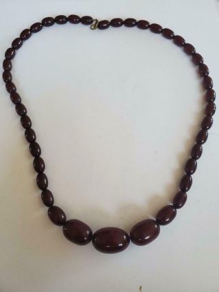 Vintage Cherry Amber Bead Necklace 30 Grams