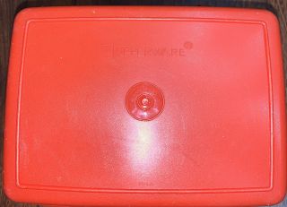 Tupperware 1254 Red Pack N Carry Lunch Box Carrier with Lid & Handle 3