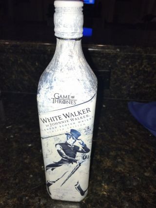 Limited Edition Johnnie Walker White Scotch Empty Bottle Got Game Of Thrones.