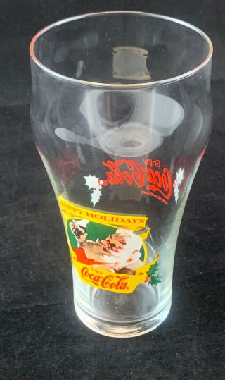 Coca - Cola Happy Holidays 1997 Vintage Santa Claus Drinking Glass 16oz