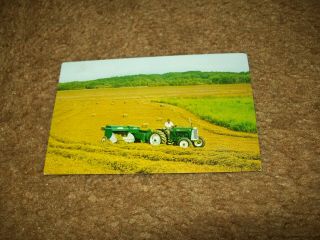 Oliver 550 Farm Tractor 62w Baler Advertising Post Card Farm Hay Machinery