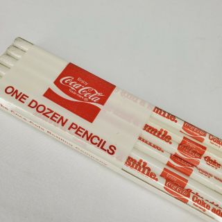 Vintage Coca Cola Wooden Pencils One Dozen Have A Coke And A Smile Usa
