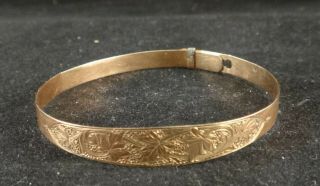 Antique Victorian Era 10k Gold Womans/child Bracelet.  Floral Design.  2nd ½ 19th