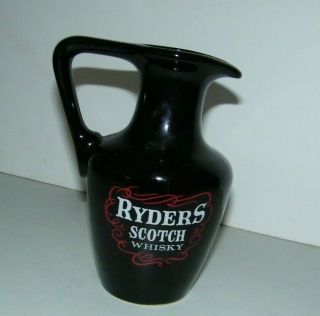 Vintage Ryders Scotch Scotland Whisky Water Pitcher Advertising Barware E.  C.