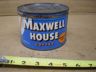 Vintage Maxwell House 1 Lb Tin Coffee Can With Key Wind Lid General Foods Corp