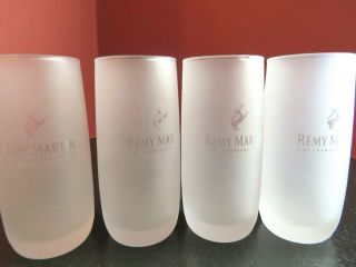 Set Of 4 Remy Martin Fine Champagne Cognac Frosted Shot Glasses 3 - 1/2 "