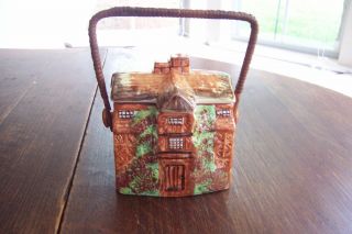Vintage Arthur Wood Cottage Biscuit Barrel Morton Old Hall Made In England