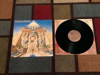 Iron Maiden Powerslave Lp Vinyl Record 1st U.  S.  Sterling Pressing 1984 Near