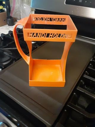 Vintage Orange Handi Holder 1/2 Gallon Milk Juice Carton Half Handle Pour