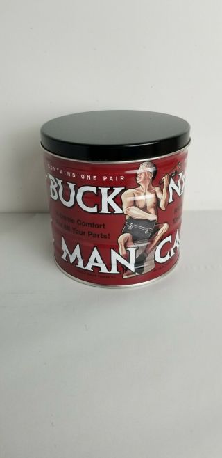 Buck Naked Man Can,  Tin W/ Lid Empty Was For Underwear Just Can