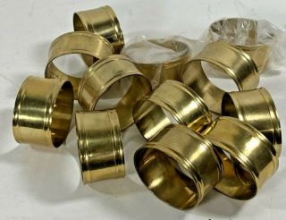 Vintage Brass Napkin Rings.  Set Of 12