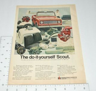 Ih International Harvester Scout Truck Orv Off Road Car 1969 Vintage Print Ad