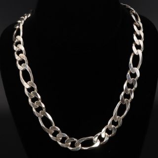 Sterling Silver - Italy 13mm Figaro Chain Link 24 " Heavy Necklace - 147g